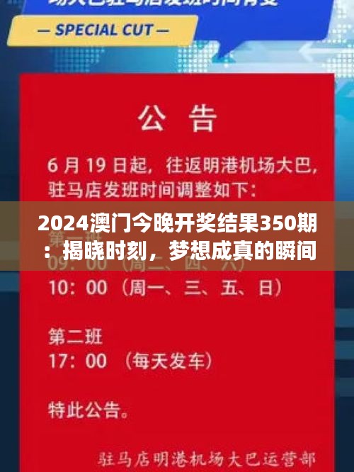 2024澳門今晚開獎結(jié)果350期：揭曉時刻，夢想成真的瞬間