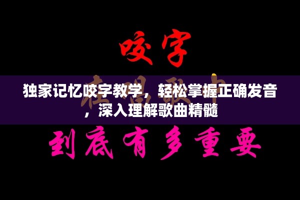 獨家記憶咬字教學(xué)，輕松掌握正確發(fā)音，深入理解歌曲精髓
