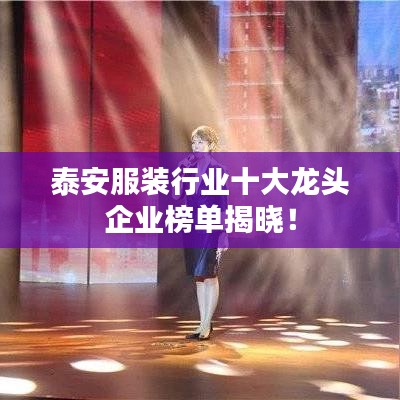 泰安服裝行業(yè)十大龍頭企業(yè)榜單揭曉！