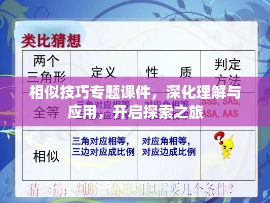相似技巧專題課件，深化理解與應(yīng)用，開啟探索之旅