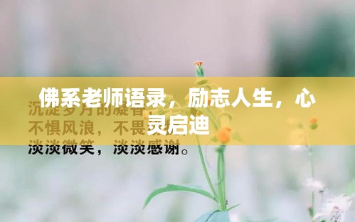佛系老師語錄，勵(lì)志人生，心靈啟迪