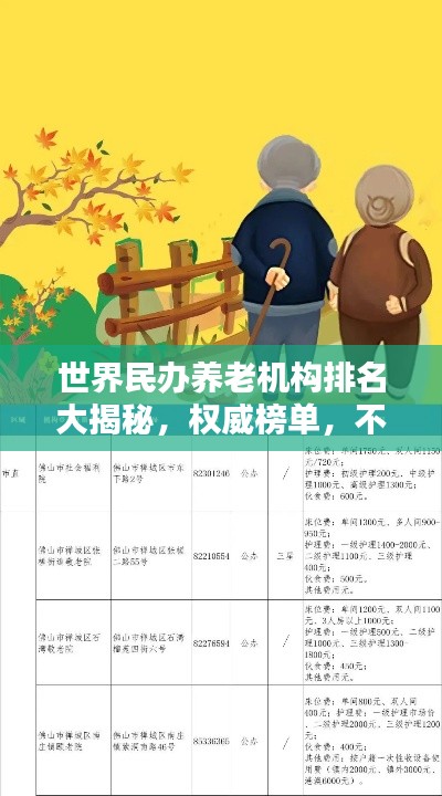 世界民辦養(yǎng)老機(jī)構(gòu)排名大揭秘，權(quán)威榜單，不容錯(cuò)過(guò)！