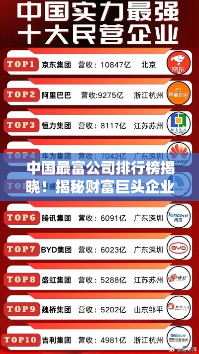 中國最富公司排行榜揭曉！揭秘財(cái)富巨頭企業(yè)