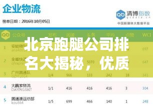 北京跑腿公司排名大揭秘，優(yōu)質(zhì)服務(wù)榜單，讓您輕松選擇！