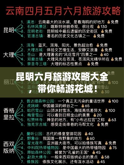 昆明六月旅游攻略大全，帶你暢游花城！
