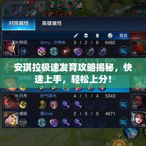安琪拉極速發(fā)育攻略揭秘，快速上手，輕松上分！
