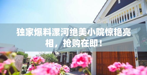 獨家爆料漯河絕美小院驚艷亮相，搶購在即！