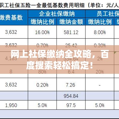 網(wǎng)上社保繳納全攻略，百度搜索輕松搞定！