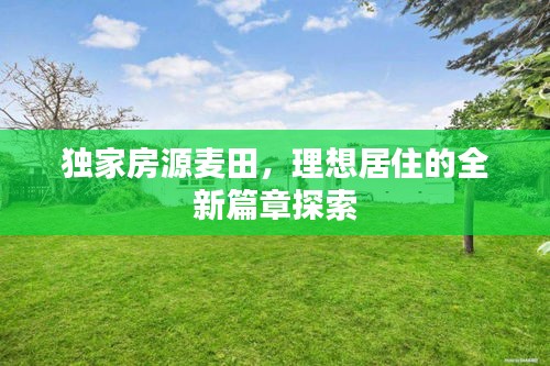 獨(dú)家房源麥田，理想居住的全新篇章探索